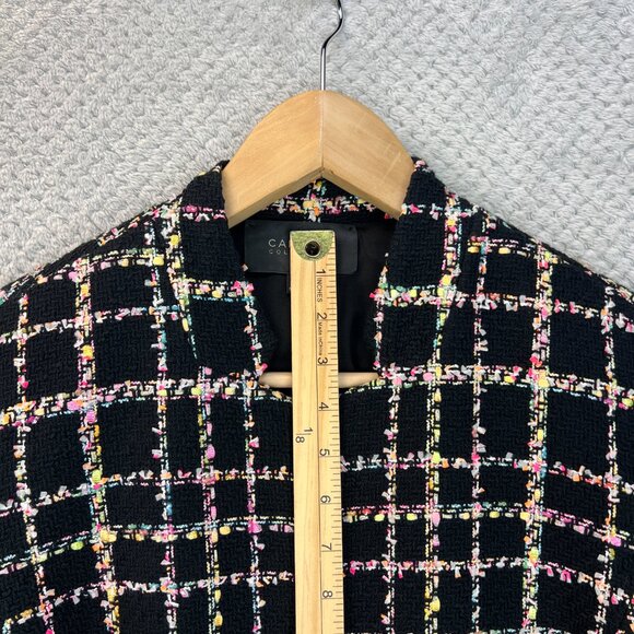Carlisle Womens Tweed Convertible Zip-Off Coat Jacket Chanel-Inspired Grid Sz 6 - Picture 11 of 16
